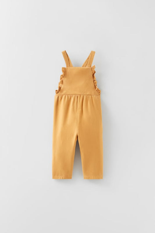 ZARA FLOWING DUNGAREES WITH RUFFLES