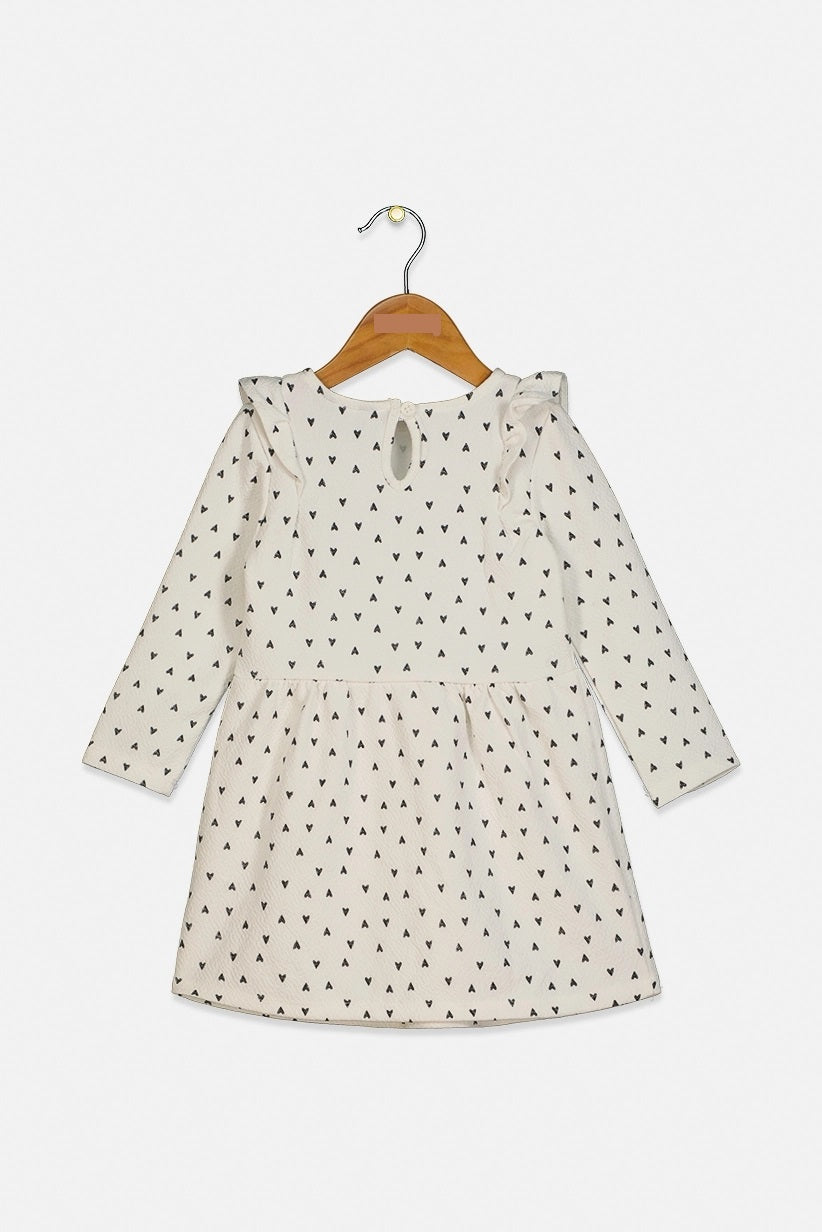 PRIMARK Toddler Girl's Heart Print Dress, White