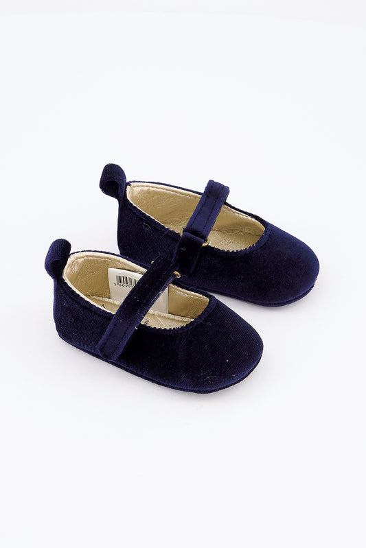 ZY Baby Girl's Velcro Closure Shoes, Navy
