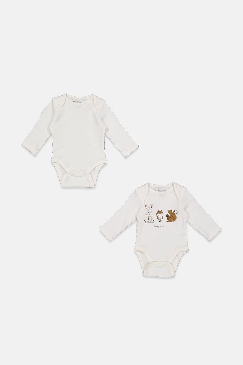 Fox & Bunny By Sinsay Toddler 2 Pieces Bodysuit, White