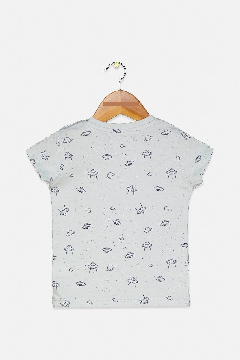 Sinsay Toddler Boy's Allover Print T-Shirt, Light Blue