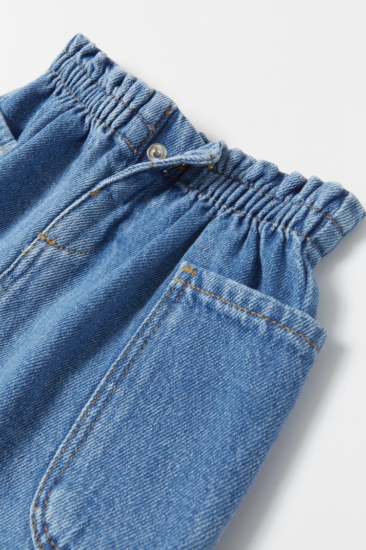 ZARA DENIM PAPERBAG SKIRT