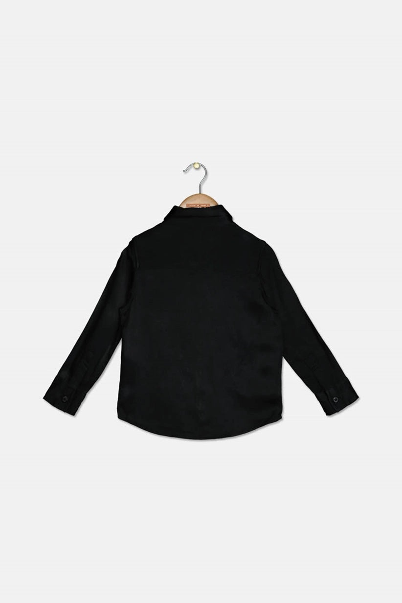 INC Toddler Boys' Match-To-Dad Satin Shirt, Black