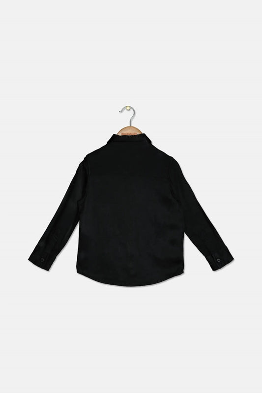 INC Toddler Boys' Match-To-Dad Satin Shirt, Black