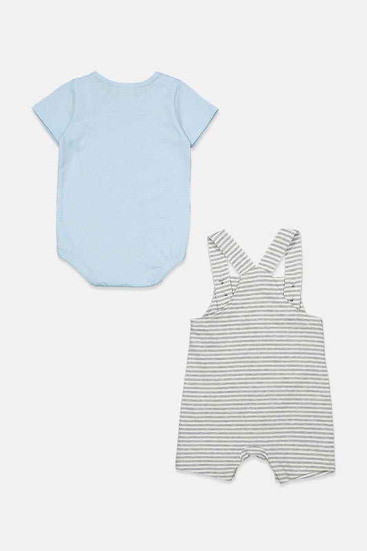 Starting Out Toddler Boy's 2 Pieces Bodysuit Stripe And Plain Set