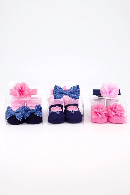 Hudson Baby 6 Pcs. Headband & Socks Gift Set
