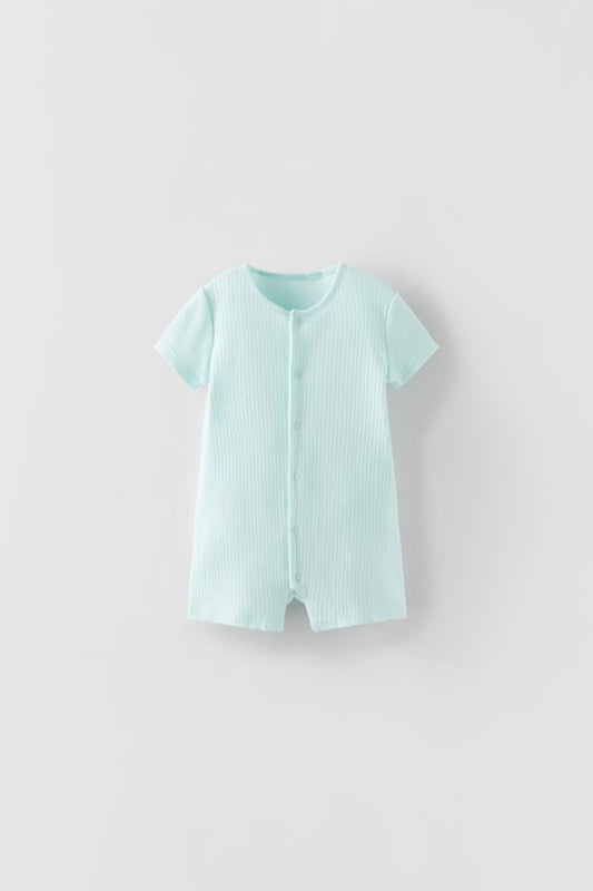 ZARA BABY/ TWO-PACK OF RIBBED JUNGLE SLEEPSUITS