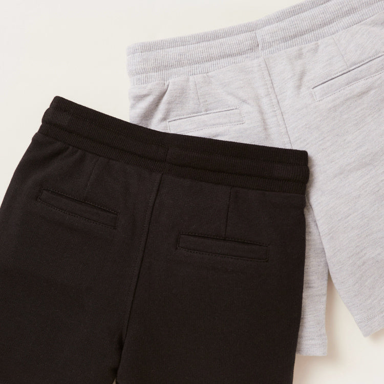 Batman Applique Shorts with Drawstring Waist and Pockets - Set of 2