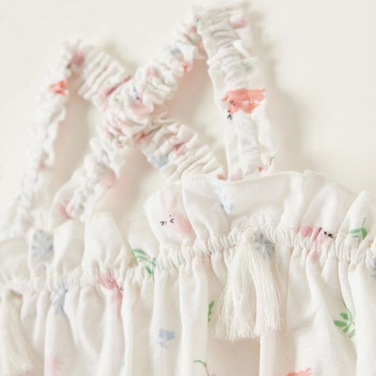 Juniors Printed Romper with Straps