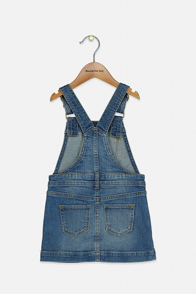 GAP Toddlers Girl's Plain Sleeveless Snap Button Denim Jumper