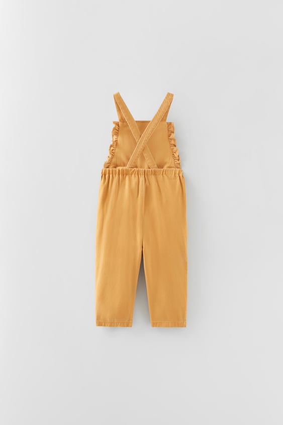 ZARA FLOWING DUNGAREES WITH RUFFLES