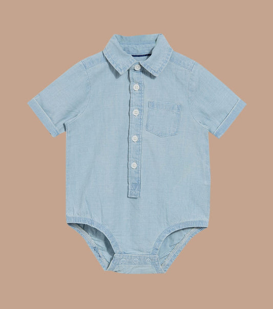 OSHKOSH Chambray Button-Front Bodysuit