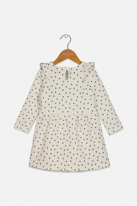 PRIMARK Toddler Girl's Heart Print Dress, White
