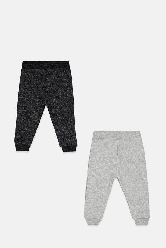 Primark Toddler Boy's 2 Pcs Pull-On Jogger Pants, Black/Grey