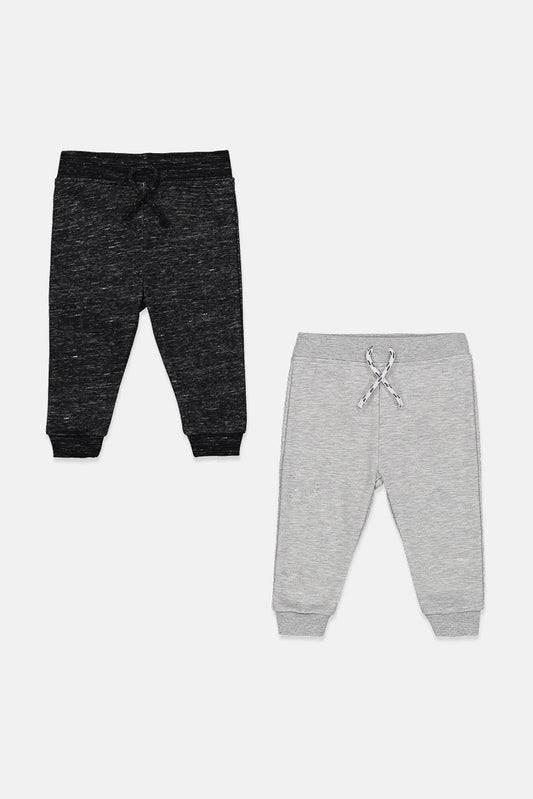 Primark Toddler Boy's 2 Pcs Pull-On Jogger Pants, Black/Grey