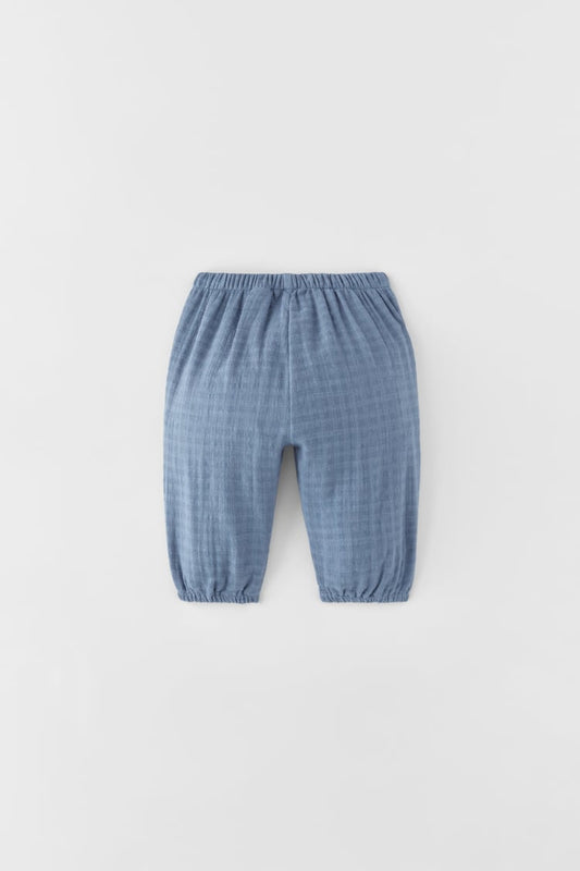 ZARA TEXTURED CHECK TROUSERS