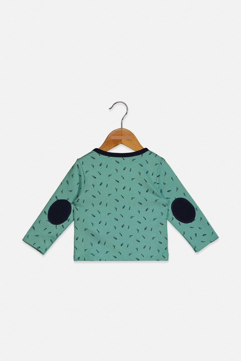 ZY Toddler Printed Pullover shirt, Green/Navy