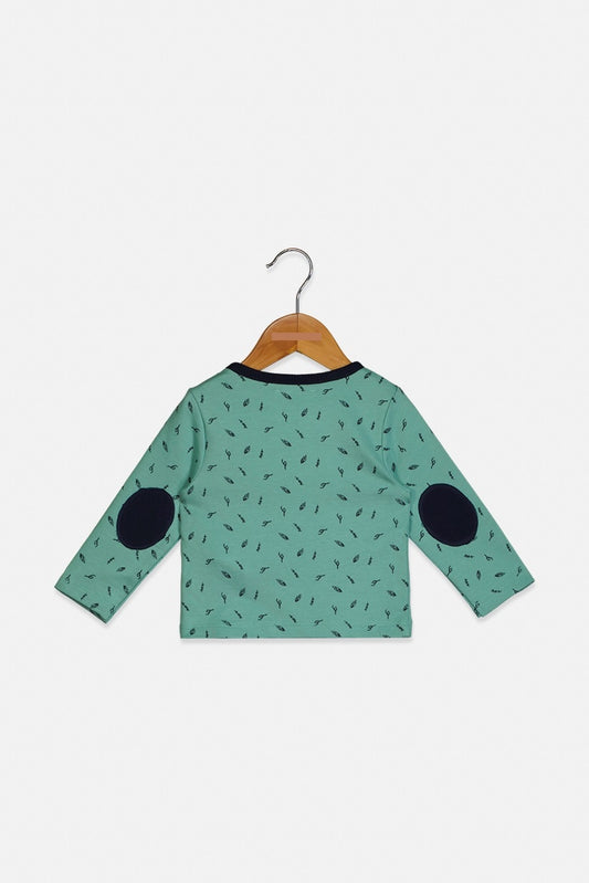 ZY Toddler Printed Pullover shirt, Green/Navy