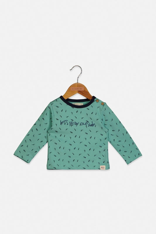 ZY Toddler Printed Pullover shirt, Green/Navy