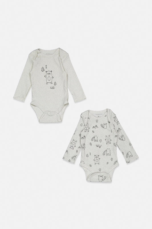 Fox & Bunny By Sinsay Toddler 2 Pcs. Allover Print Longsleeve Bodysuit