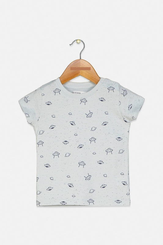 Sinsay Toddler Boy's Allover Print T-Shirt, Light Blue