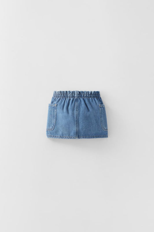 ZARA DENIM PAPERBAG SKIRT