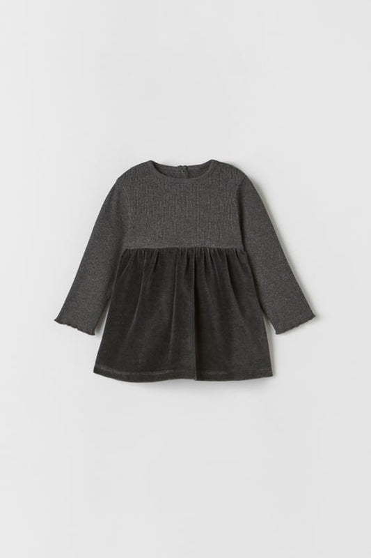 ZARA GREY COMBINED DRESS