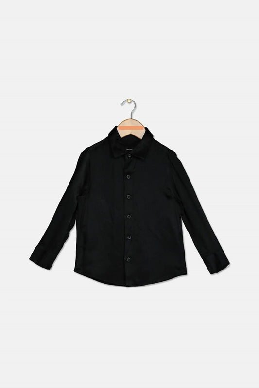 INC Toddler Boys' Match-To-Dad Satin Shirt, Black