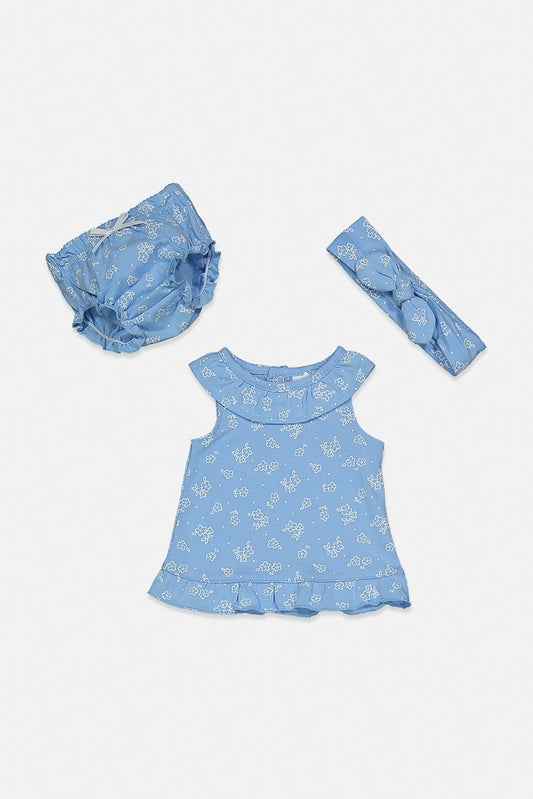Starting Out Toddler Girl's 3Pc Set Floral Print Top With Panty and Headband