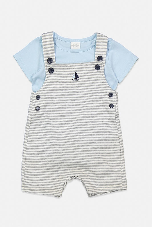 Starting Out Toddler Boy's 2 Pieces Bodysuit Stripe And Plain Set