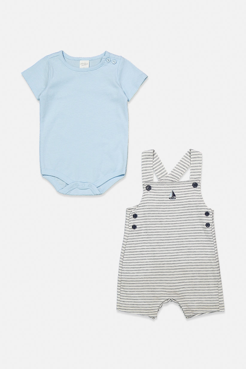 Starting Out Toddler Boy's 2 Pieces Bodysuit Stripe And Plain Set