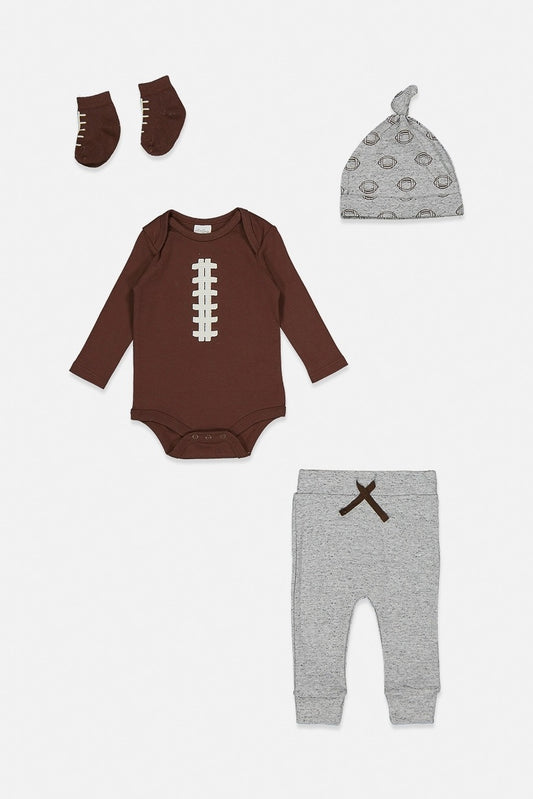 Starting Out Toddler Boy's Bodysuit, Pants, Hat With Matching Socks