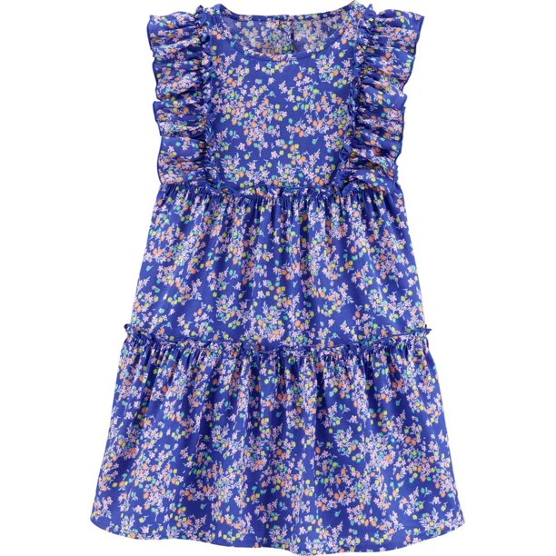 OshKosh B'Gosh Ruffle Floral Dress - Blue