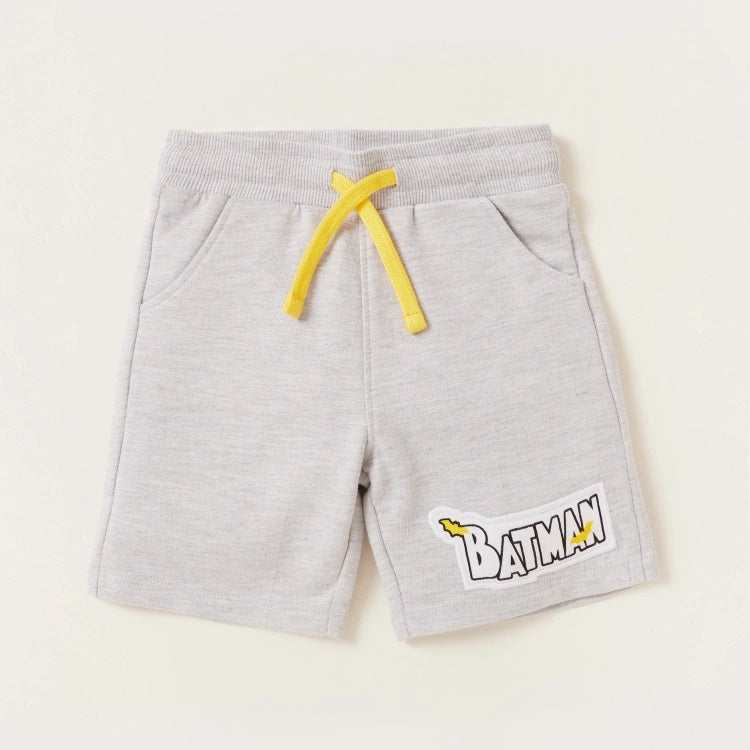Batman Applique Shorts with Drawstring Waist and Pockets - Set of 2