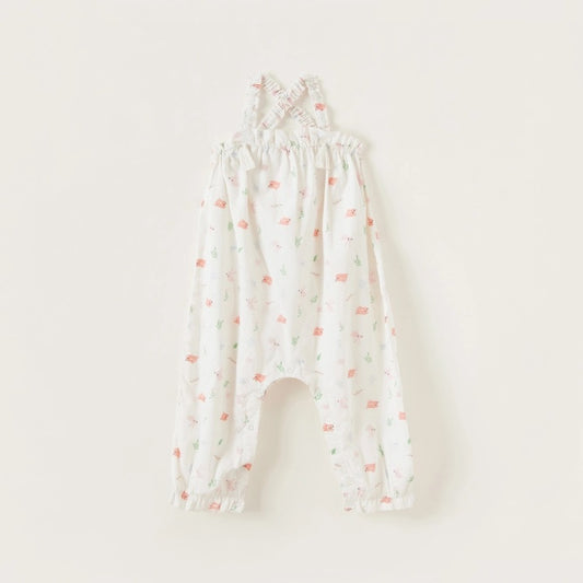 Juniors Printed Romper with Straps