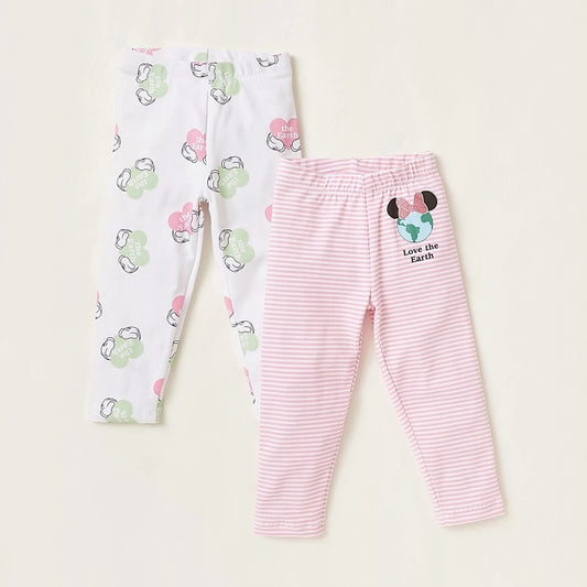 Disney Minnie Mouse Print Leggings with Elasticised Waistband