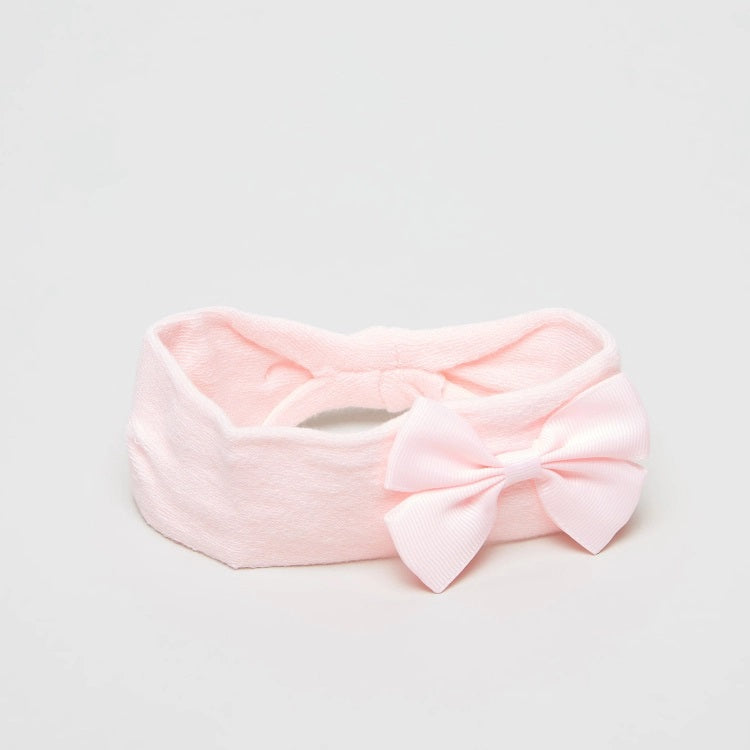 Juniors 3-Piece Headband and Booties Set (pink)