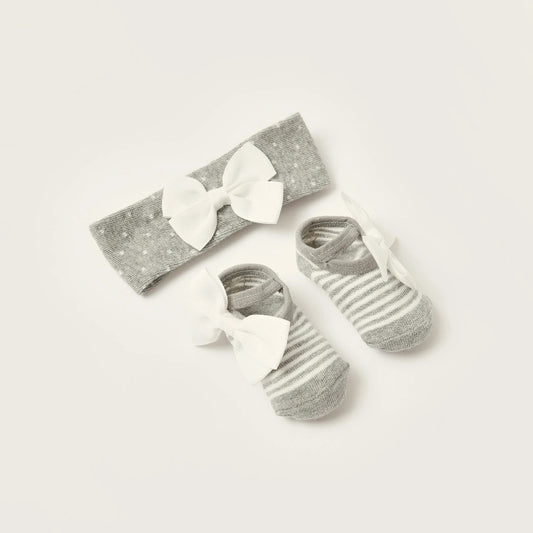 Juniors Printed Booties and Headband Set