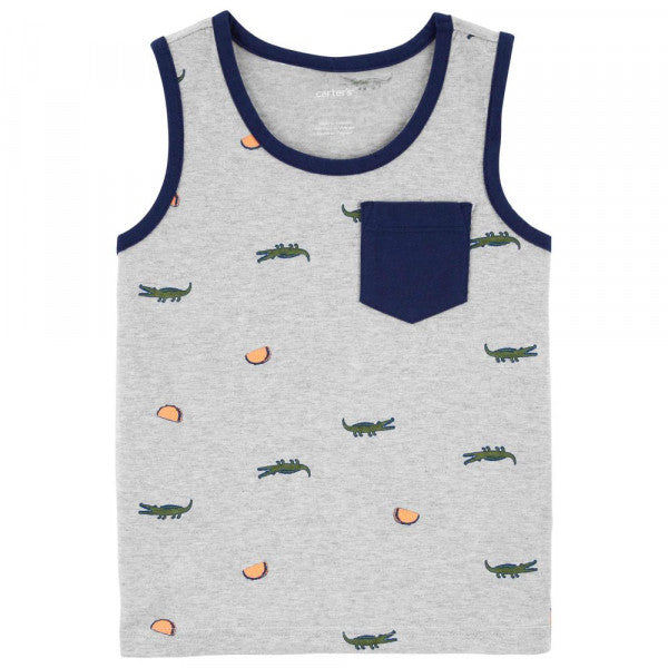 Carter's Alligator Jersey Tank - Grey